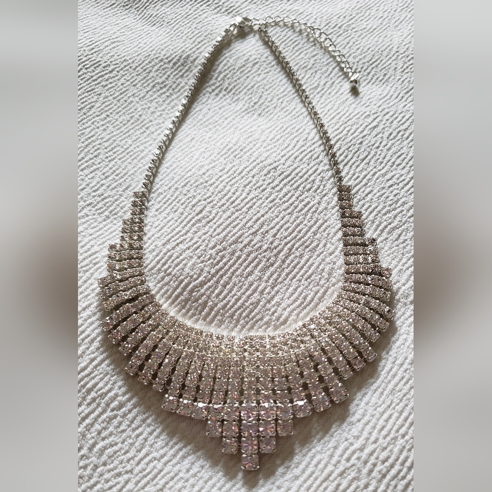 Cubic Zirconia necklace, sparkly princess bling costume jewelry
